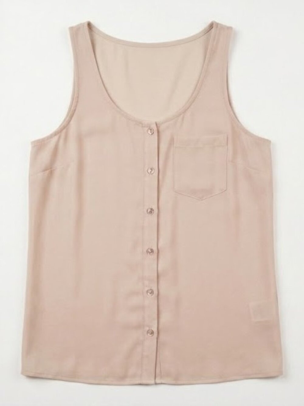 ✨️ Pink Martini Sheer Blush Pink Button-Front Tank